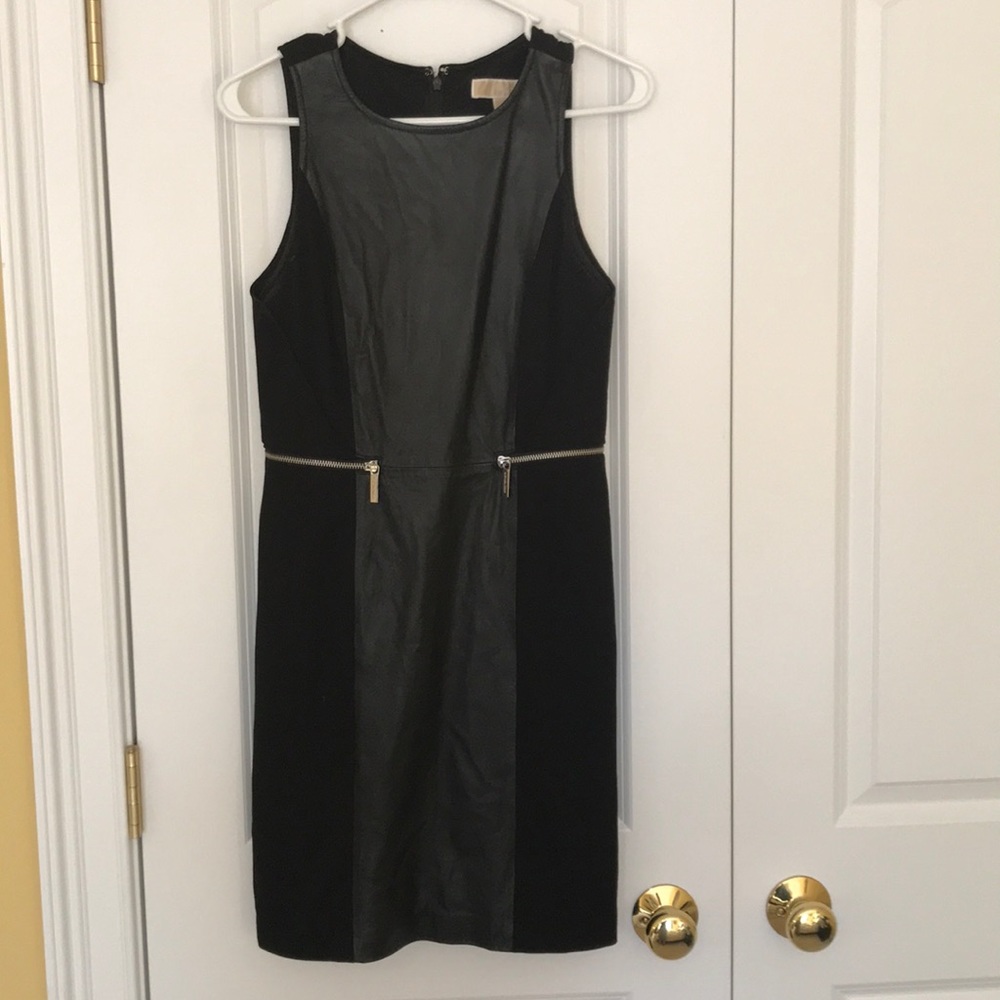 Michael Kors Leather Paneled Dress